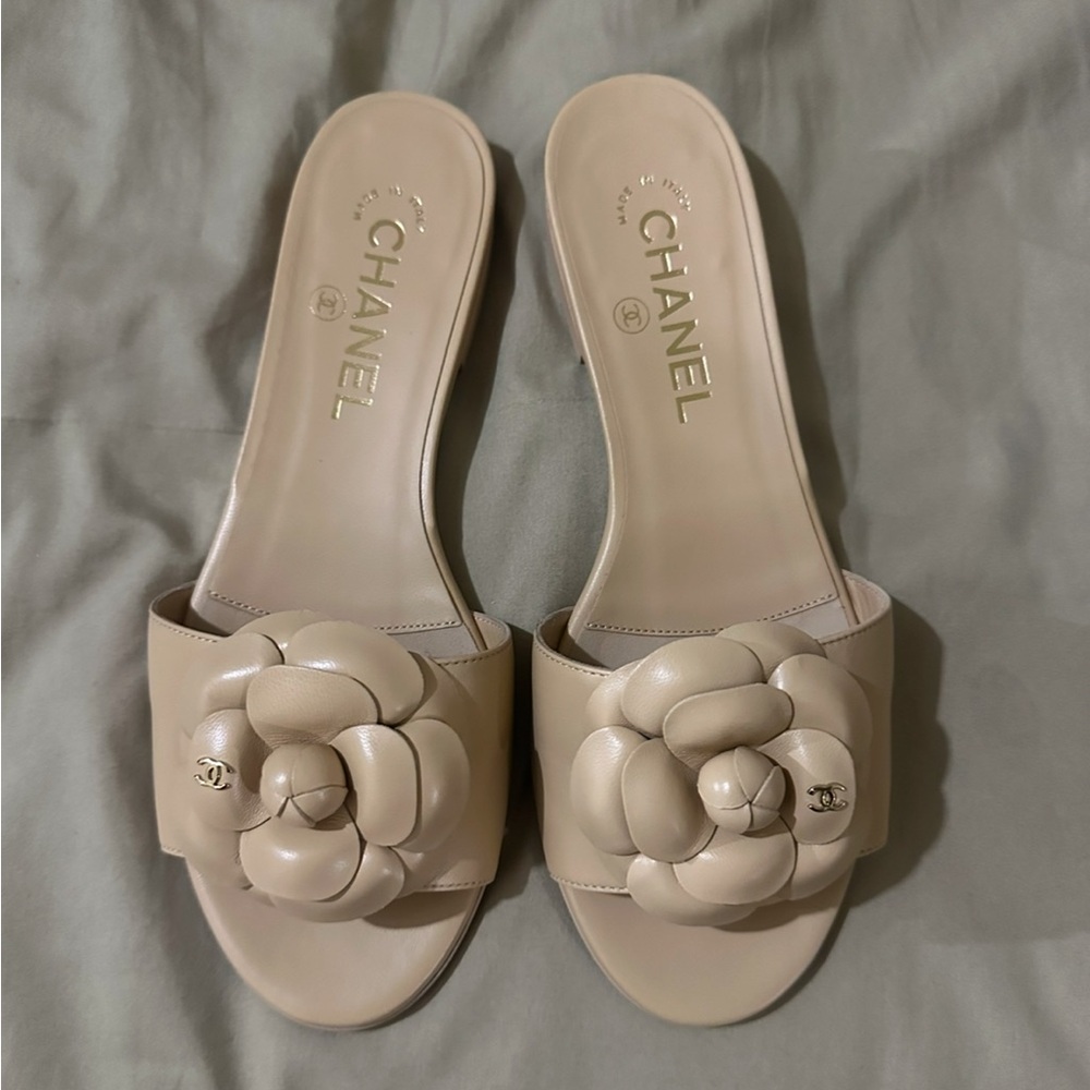 Chanel Camellia Mules